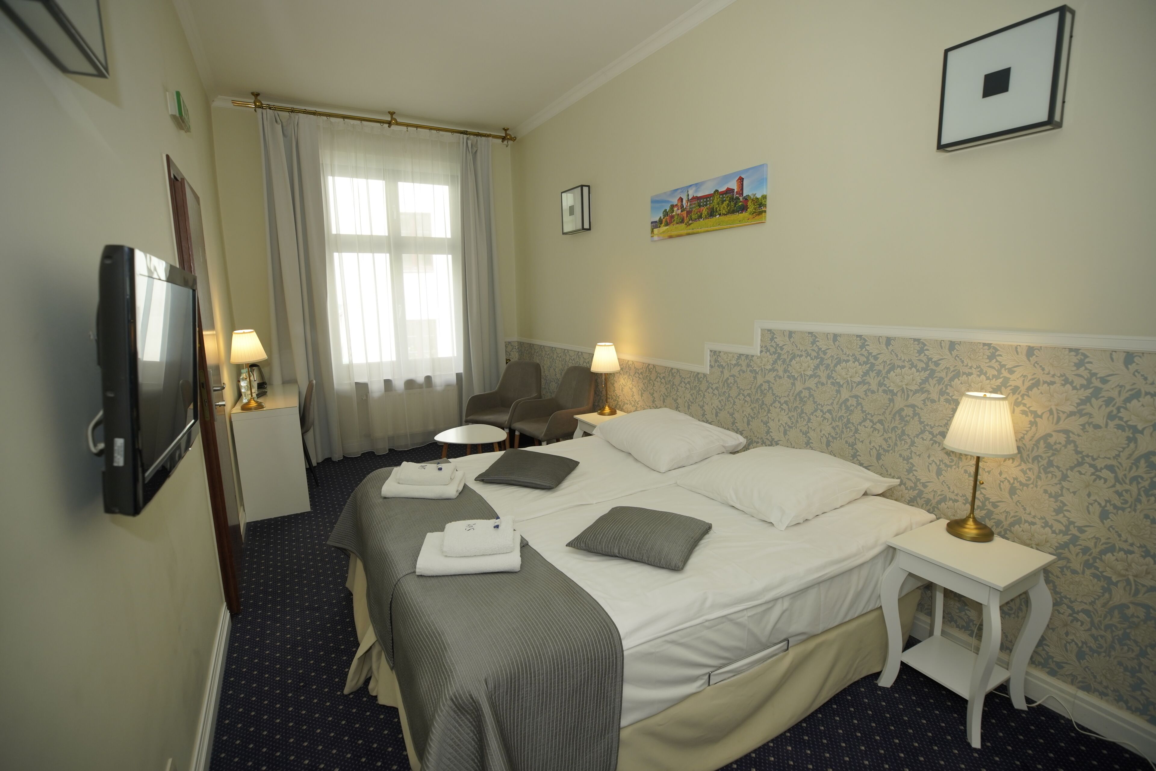 double room | in-room safe, desk, blackout curtains, iron/ironing board