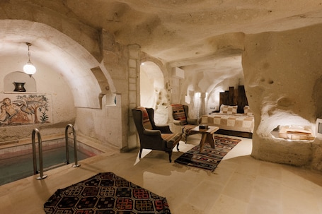 Suite with Private Pool | Premium bedding, minibar, in-room safe, individually decorated. Cappadocia Cave Suites