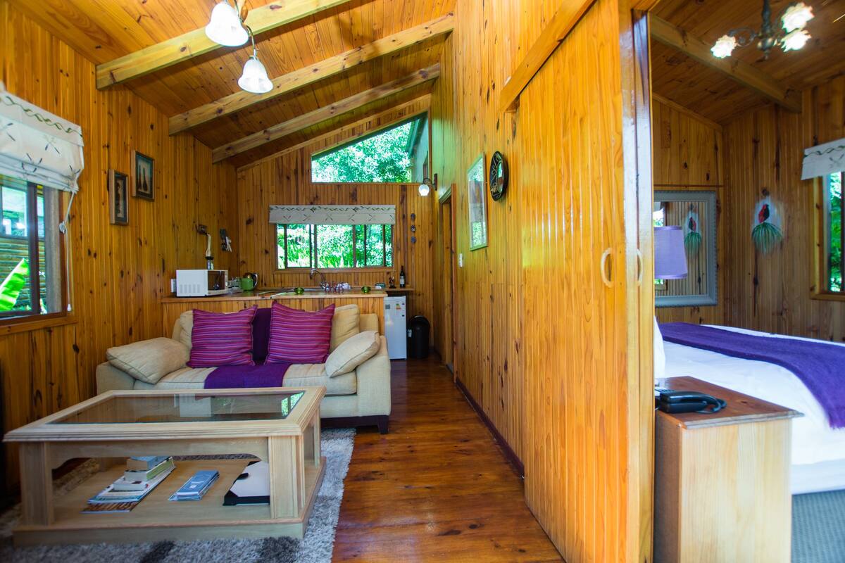 6. African Flame Tree Chalet  | Living room | DVD player