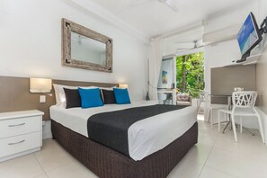 Studio with Patio | Premium bedding, Tempur-Pedic beds, individually decorated