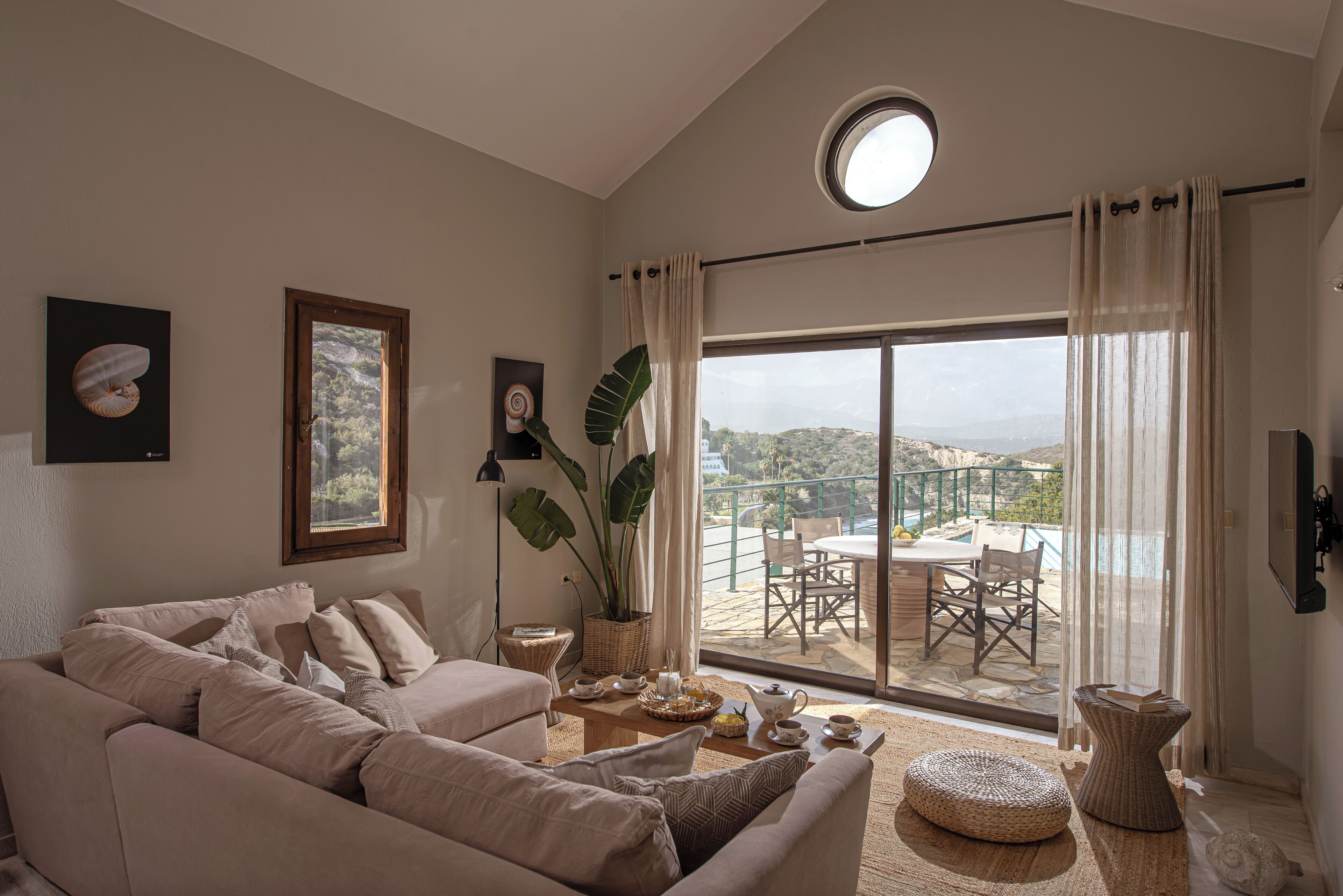 Villa, 2 Schlafzimmer, eigener Pool, Meerblick | Wohnbereich