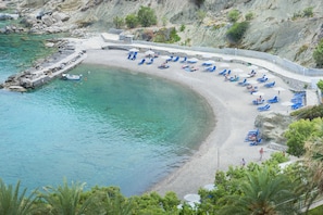 Beach umbrellas, beach towels