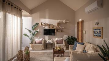 Villa, 4 Bedrooms, Private Pool | Living area | 32-inch flat-screen TV with satellite channels, LCD TV, DVD player