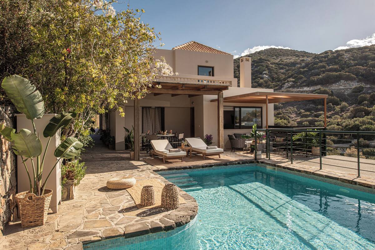 Villa, 3 soverom, privat basseng, sjøutsikt | Terrasse/patio