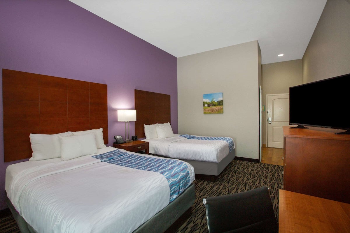 Premium bedding, desk, blackout curtains, iron/ironing board