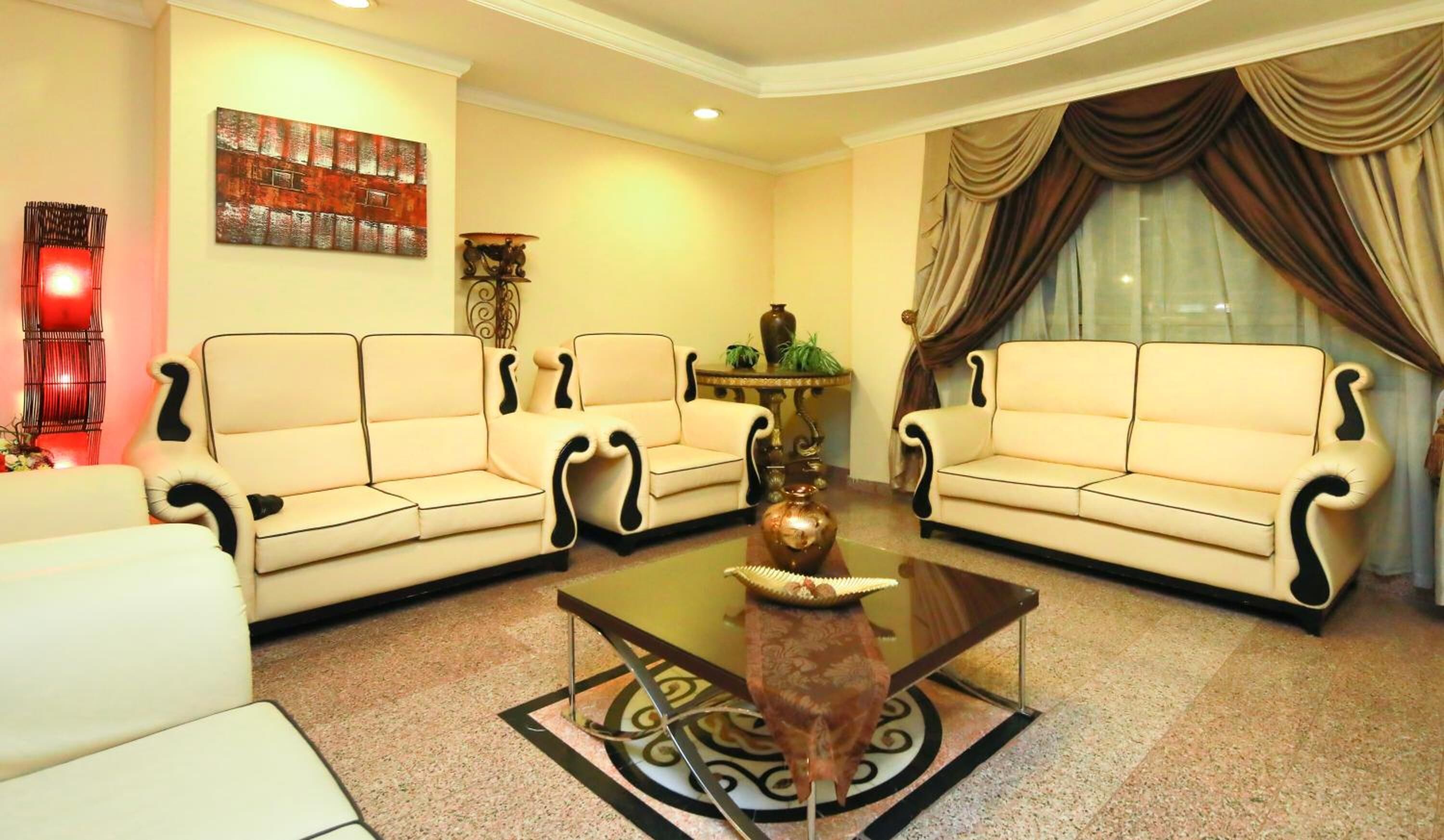 42-inch flat-screen TV with satellite channels, TV