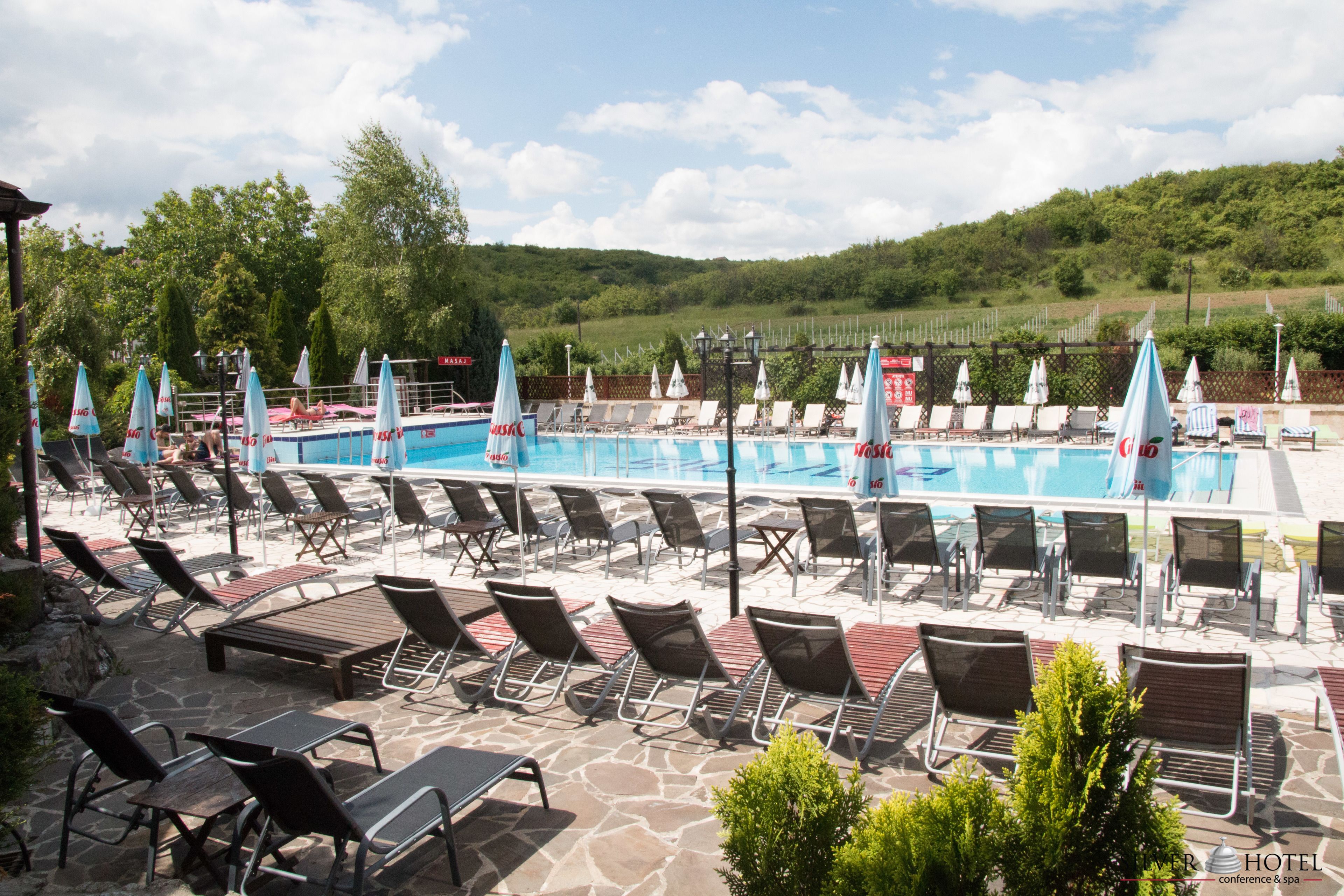 Seasonal outdoor pool, sun loungers