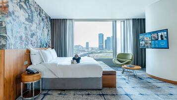 Premium bedding, down comforters, Select Comfort beds, minibar