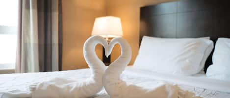 Hypo-allergenic bedding, pillow-top beds, individually decorated