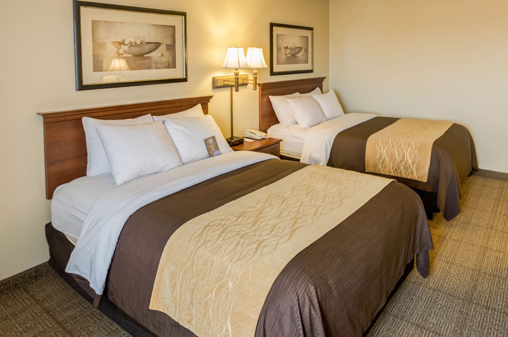 Premium bedding, pillowtop beds, in-room safe, desk