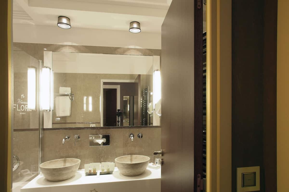 free toiletries, hair dryer, bathrobes, slippers