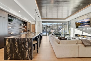 Stadtwohnung, 5 Schlafzimmer (Residence) | Wohnbereich | LCD-Fernseher, Kamin, DVD-Player, iPod-Dockingstation