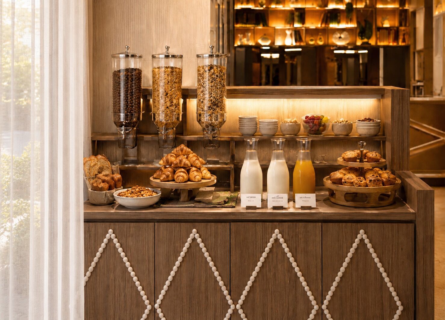 Tägliches Frühstücksbuffet gegen Gebühr
