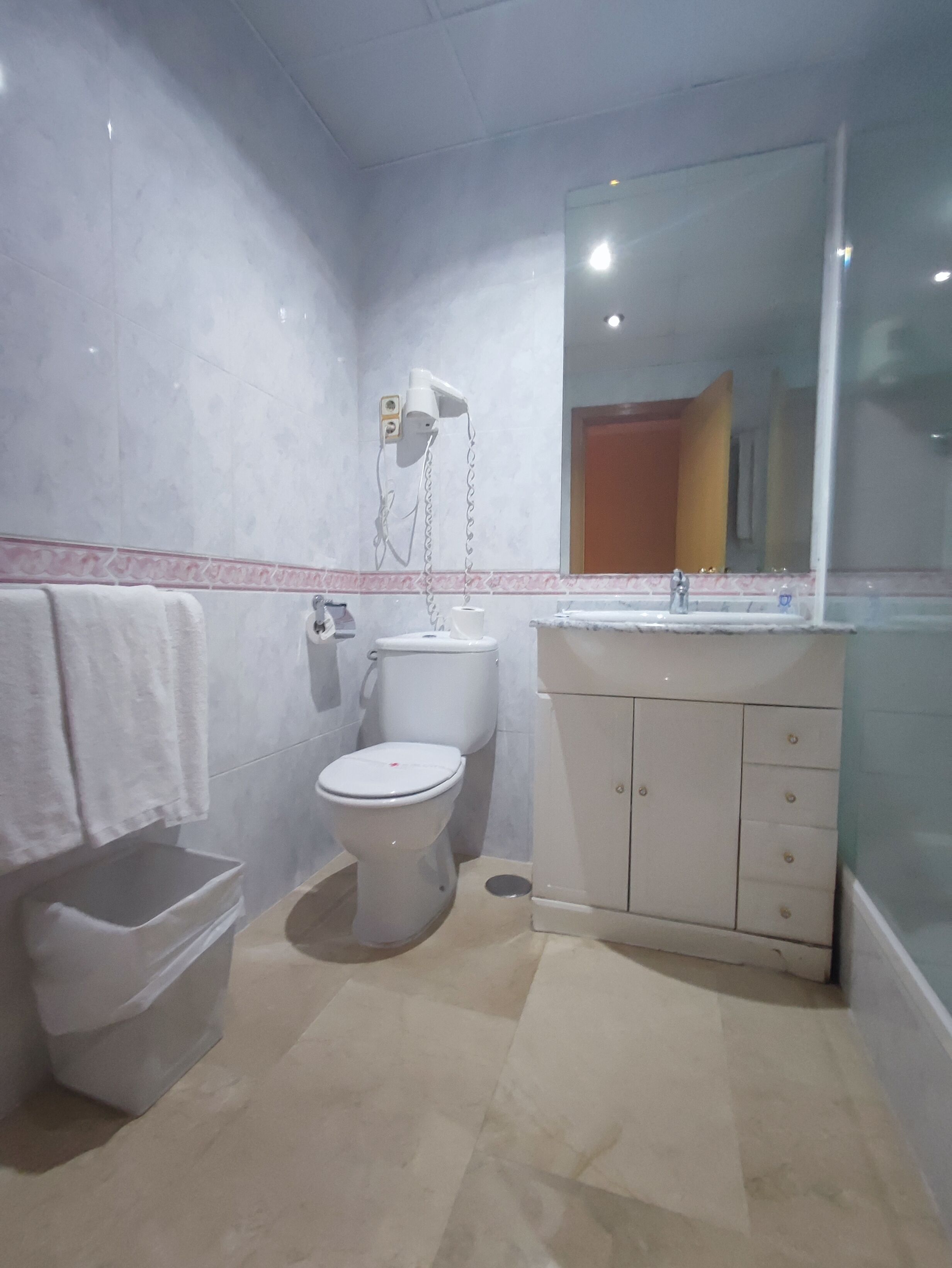 standard single room | bathroom | shower, free toiletries, hair dryer, bidet