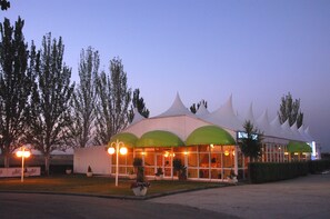 Outdoor banquet area