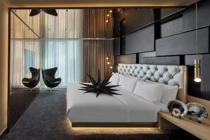 Penthouse, 1 King-Bett, Eckzimmer | Bettwäsche aus ägyptischer Baumwolle, Pillowtop-Betten, Minibar