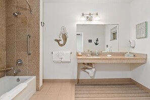 306 - Beach Success | Bathroom | Combined shower/tub, designer toiletries, hair dryer, towels