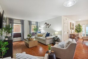 Luxury House | Living area | 50-inch Smart TV with digital channels, TV, streaming services