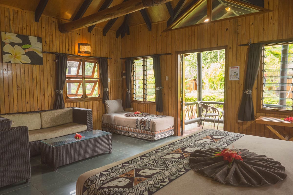 舒適單棟小屋, 花園景, 花園 | 房內夾萬、Wi-Fi (收費)、床單