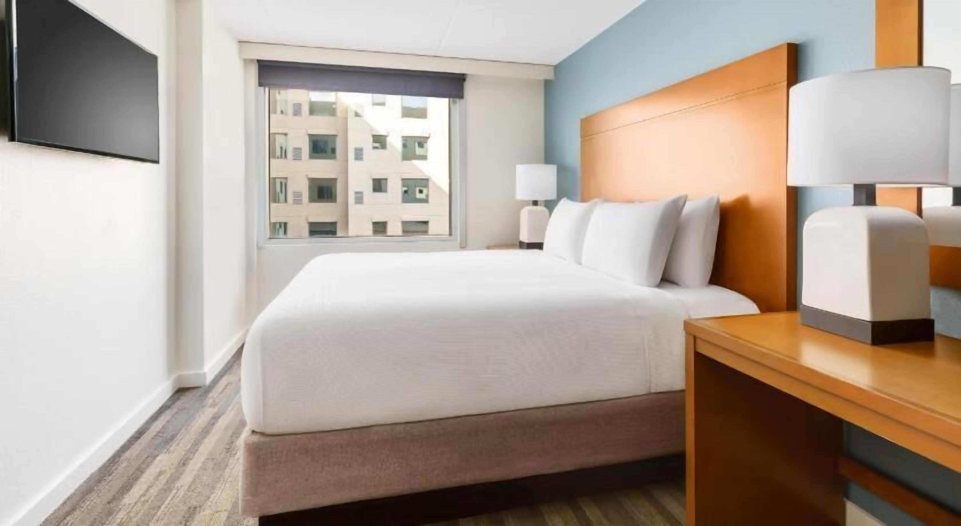 In-room safe, desk, laptop workspace, blackout curtains