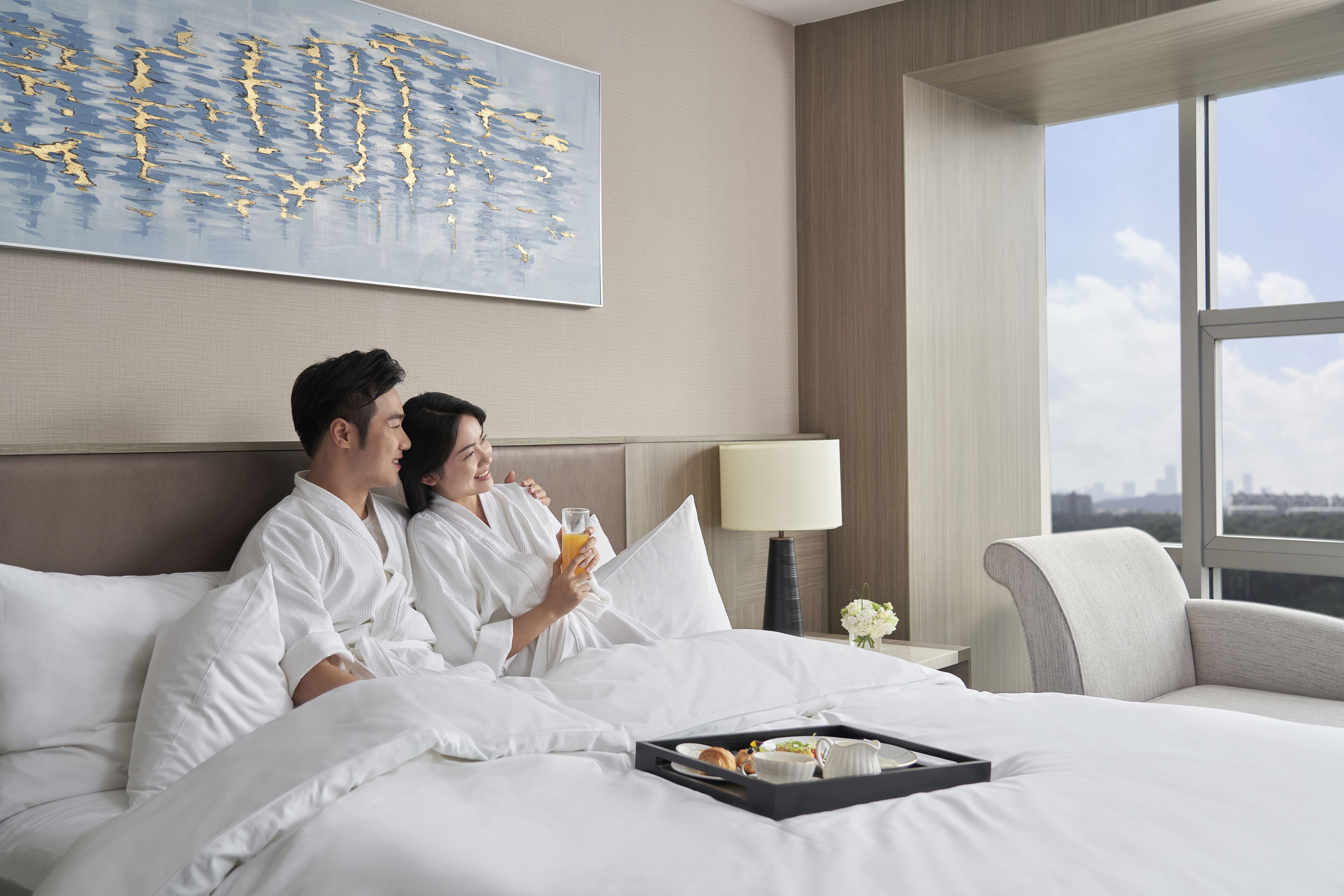 business room, 1 king bed, city view | hypo-allergenic bedding, down duvets, minibar, in-room safe