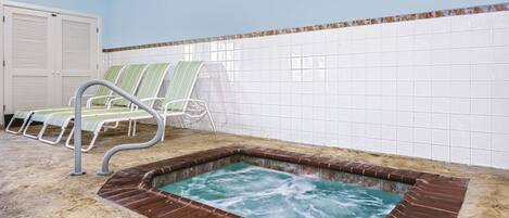 Indoor pool, pool loungers