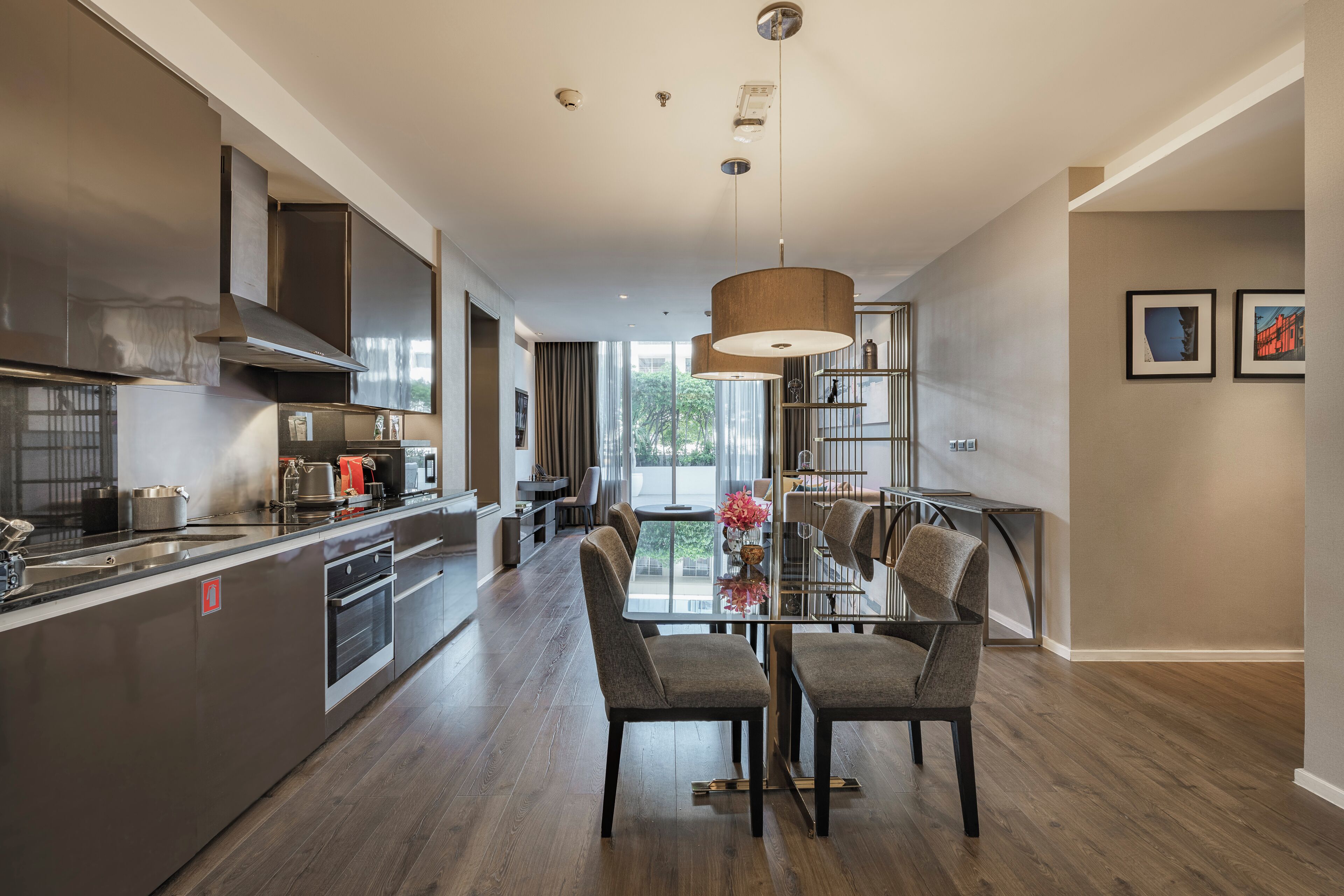 garden view two bedroom suite with terrace | dining room