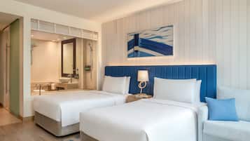 Habitación Deluxe, 2 camas individuales (Plaza View) | 1 habitación, ropa de cama hipoalergénica y camas Select Comfort