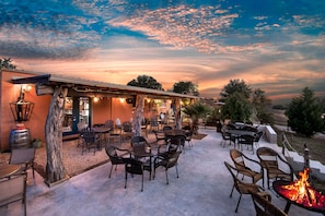 Dinner served, al fresco dining