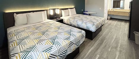 Desk, blackout drapes, iron/ironing board, free WiFi