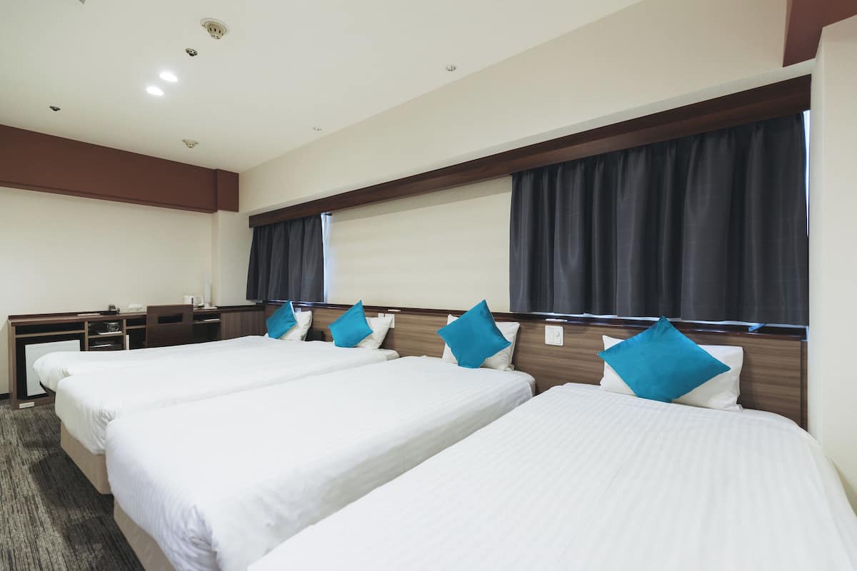 Basic Quadruple Room, Multiple Beds, Non Smoking (Bed Width 120cm) | Memory-foam beds, desk, blackout curtains, iron/ironing board