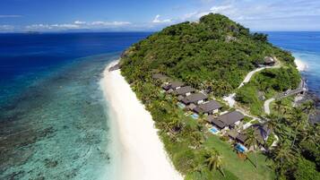 Private beach, white sand, sun-loungers, beach umbrellas