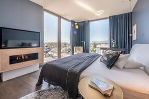 Ropa de cama de alta calidad y minibar 