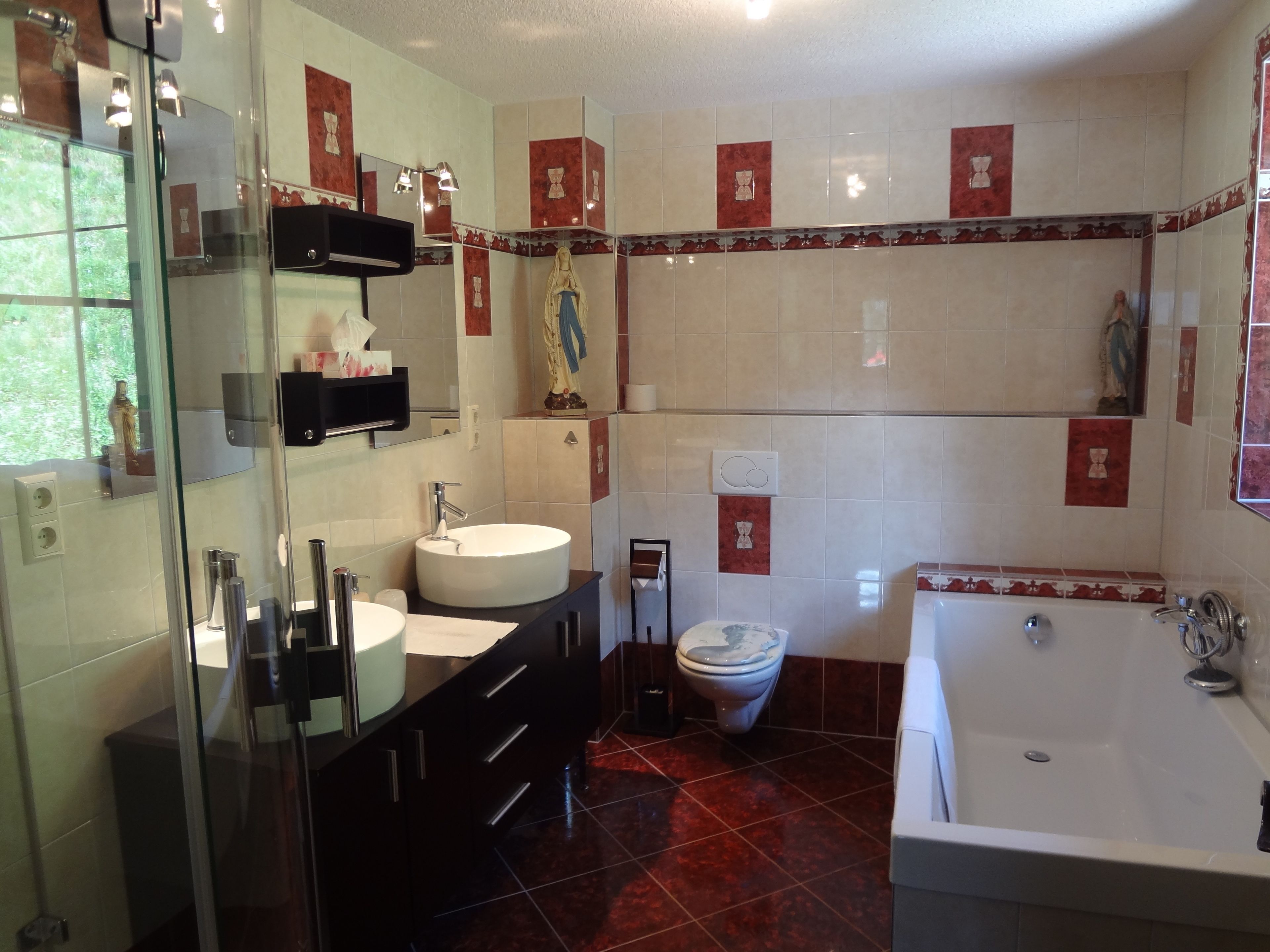junior suite, balcony | bathroom | separate bathtub and shower, deep-soaking bathtub, hair dryer, slippers
