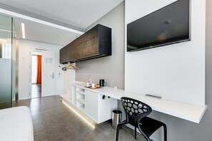 Literie de qualité supérieure, couette en duvet d'oie, minibar