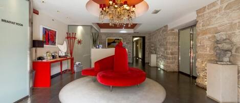 Sittområde i lobbyn