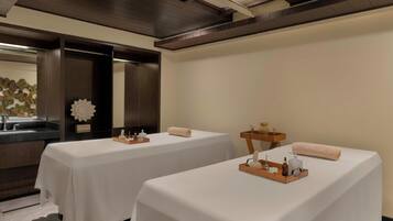 Steam room, body treatments, facials, 2 treatment rooms