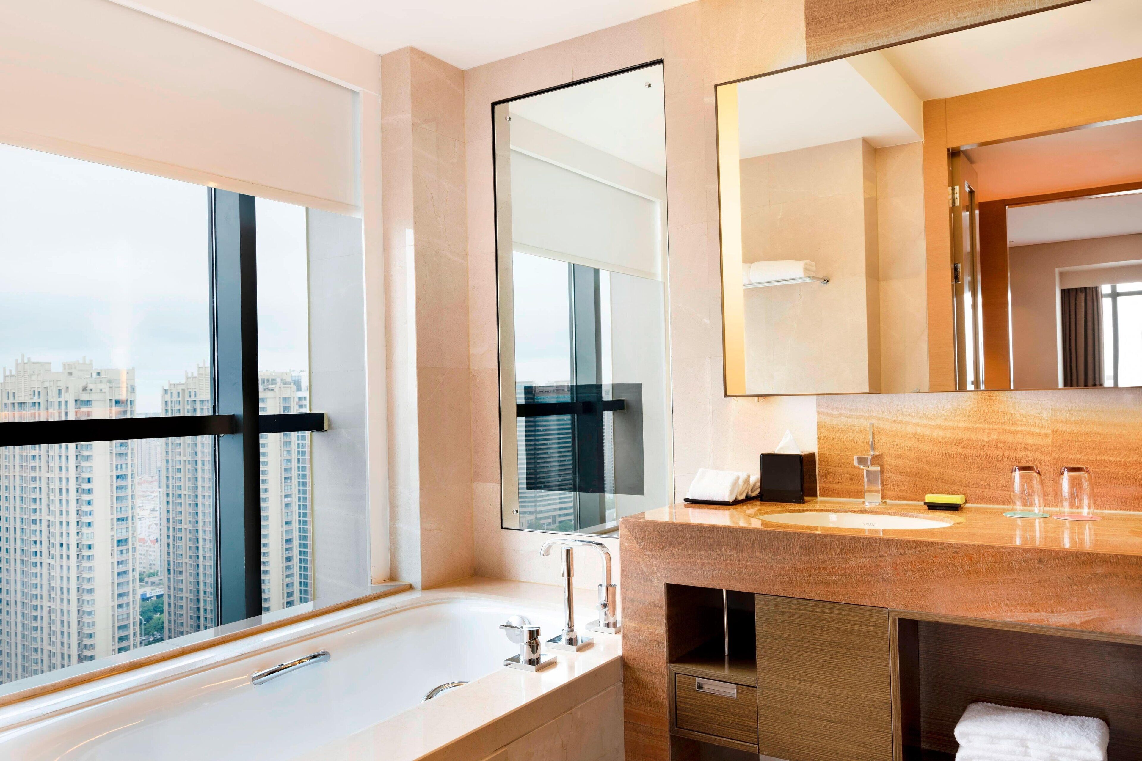 junior suite, 1 bedroom, non smoking | bathroom | separate bathtub and shower, jetted bath, free toiletries, hair dryer