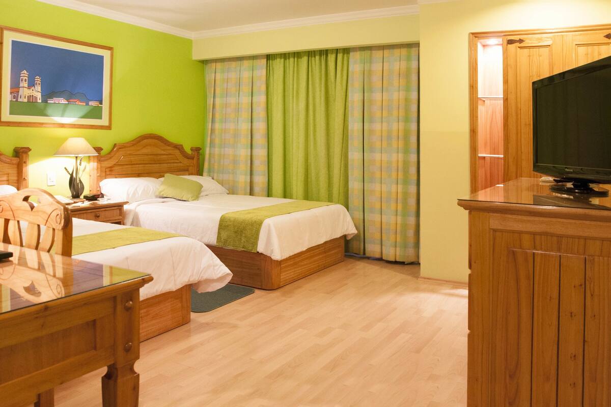 Down duvets, minibar, in-room safe, desk