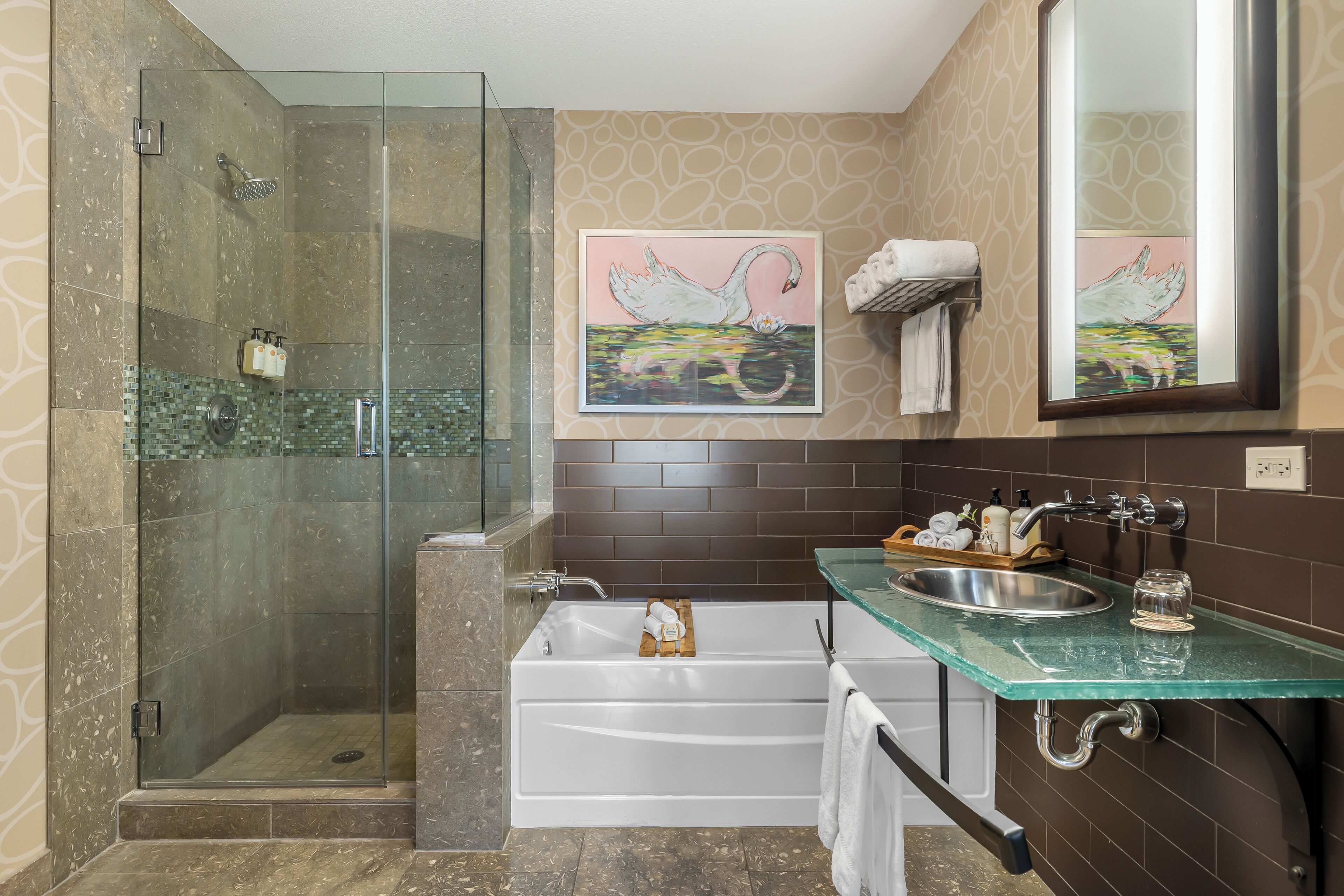 suite (terrace suite) | bathroom | separate bathtub and shower, deep-soaking bathtub