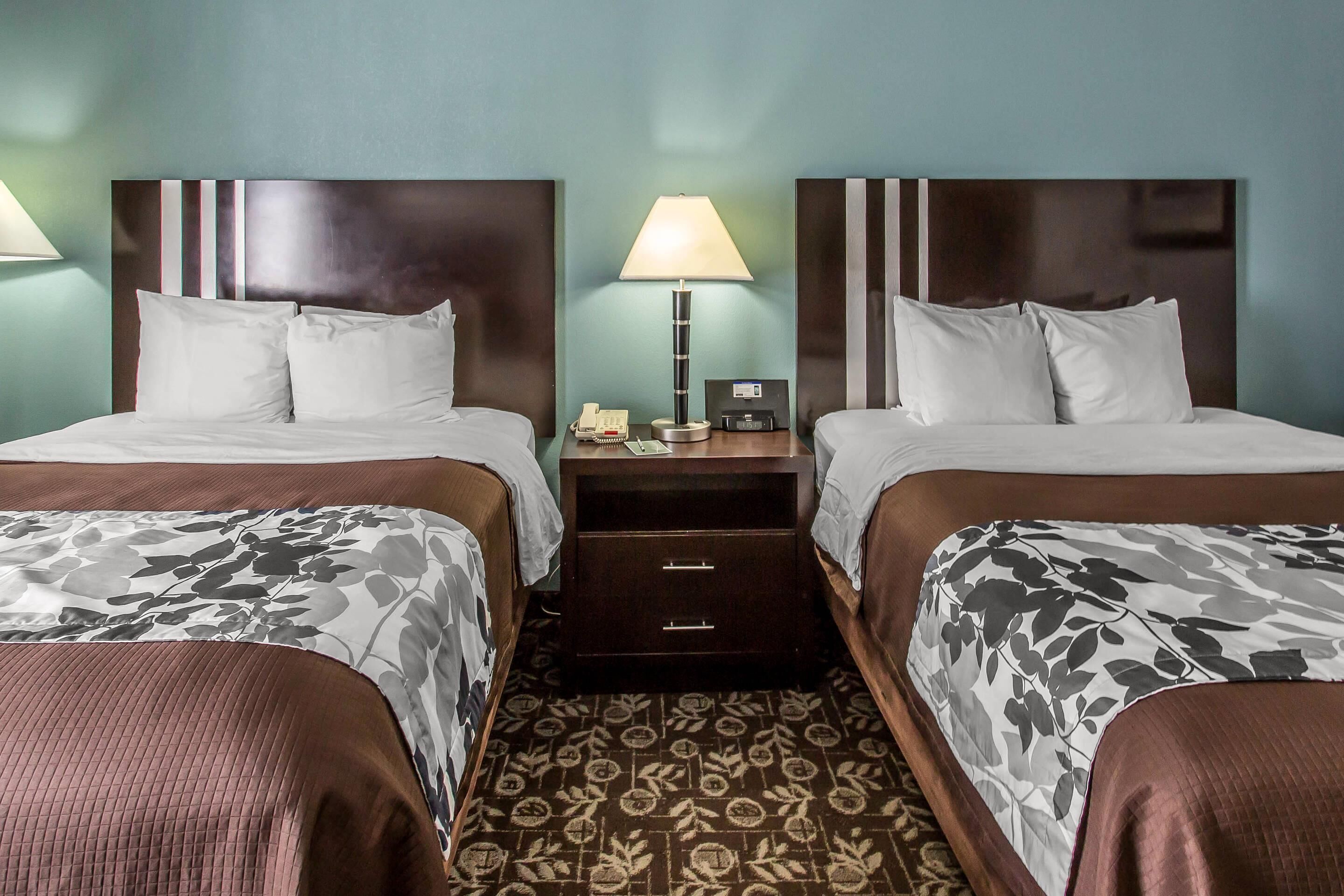 standard room, 2 queen beds, non smoking | pillow-top beds, desk, laptop workspace, iron/ironing board