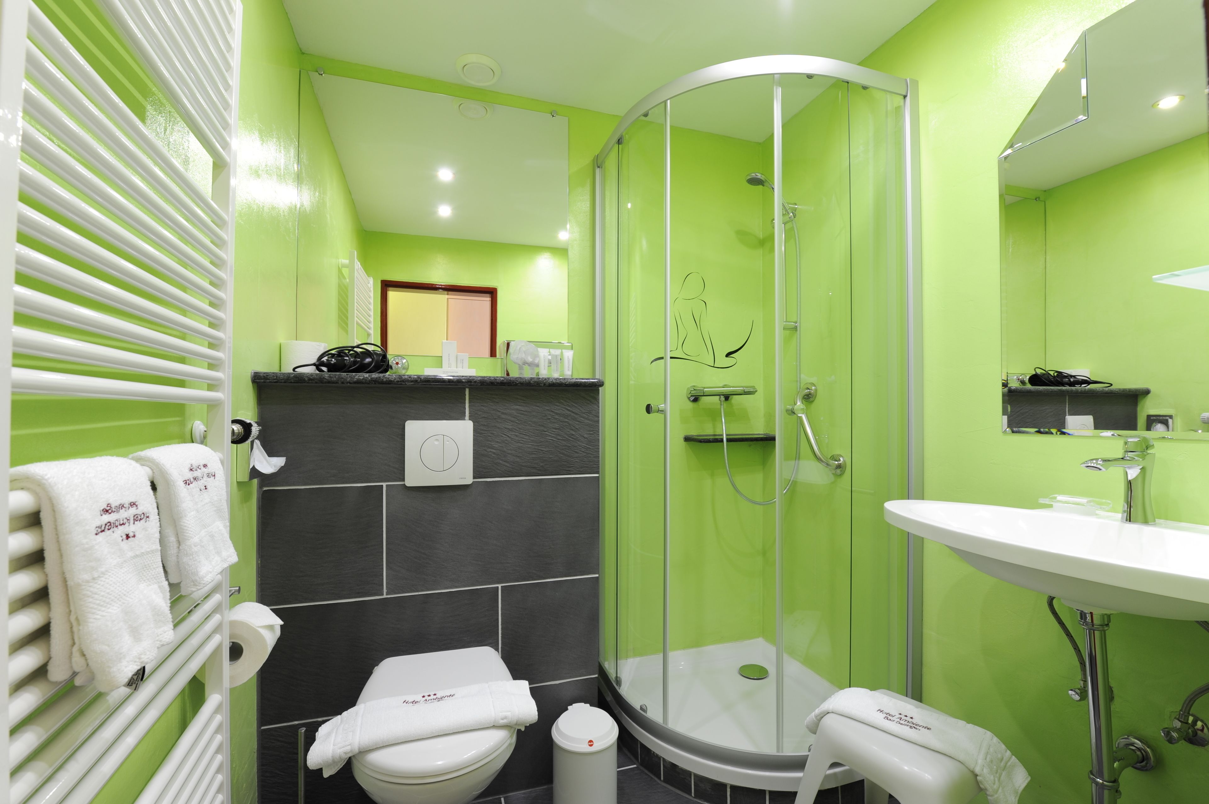 comfort single room | bathroom | hair dryer, towels