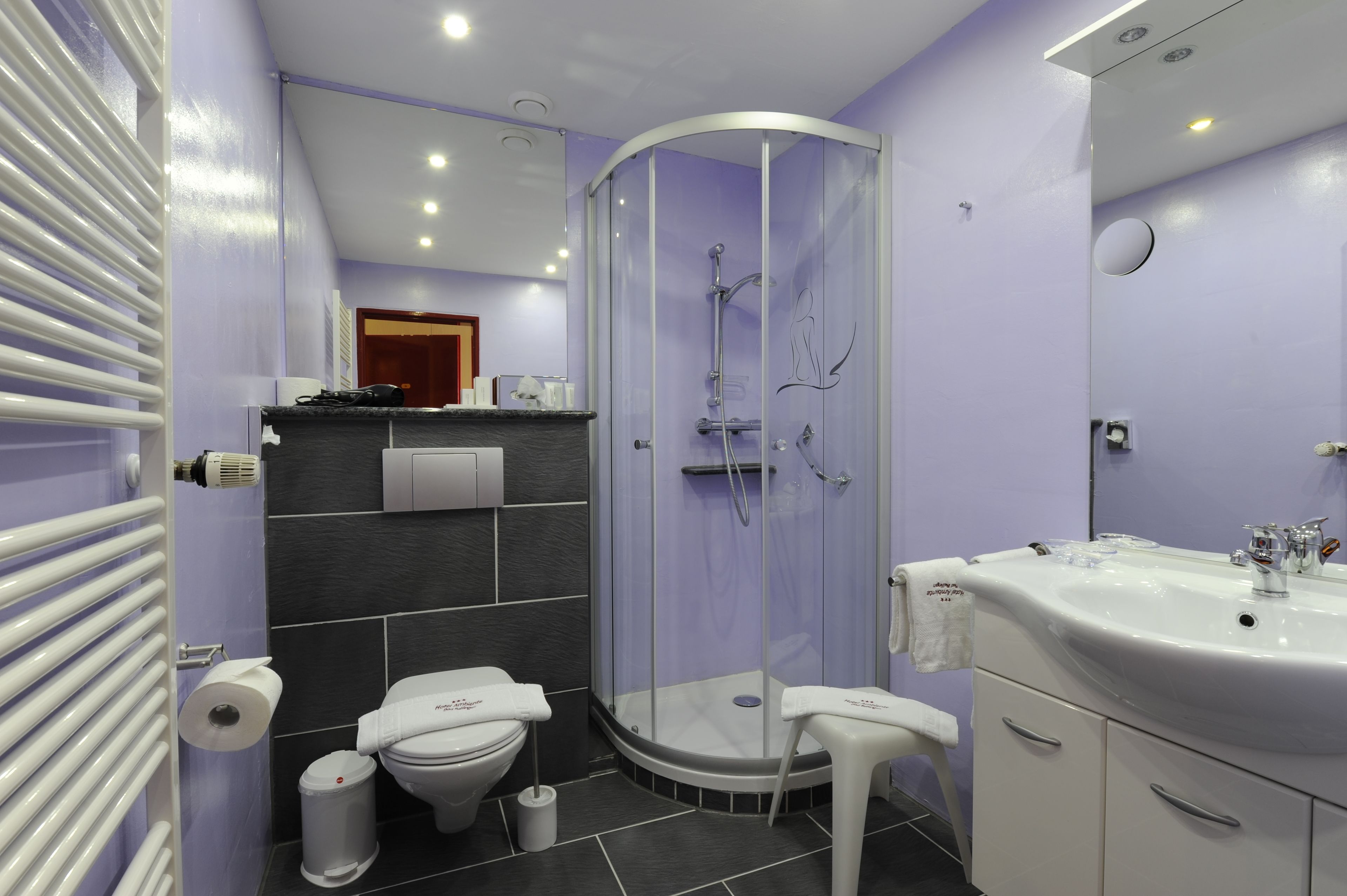 comfort single room | bathroom | hair dryer, towels