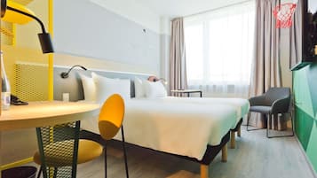 Room, 2 Twin Beds | Desk, soundproofing, iron/ironing board, free cribs/infant beds