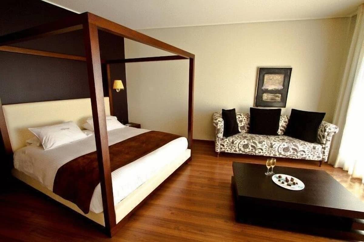 Een minibar, een kluis op de kamer, een bureau, verduisterende gordijnen