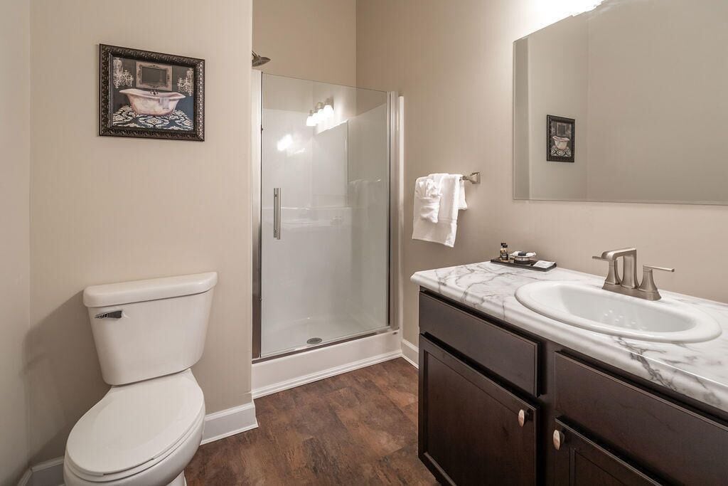 premium villa, 1 bedroom, patio, lake view | bathroom | free toiletries, hair dryer, towels