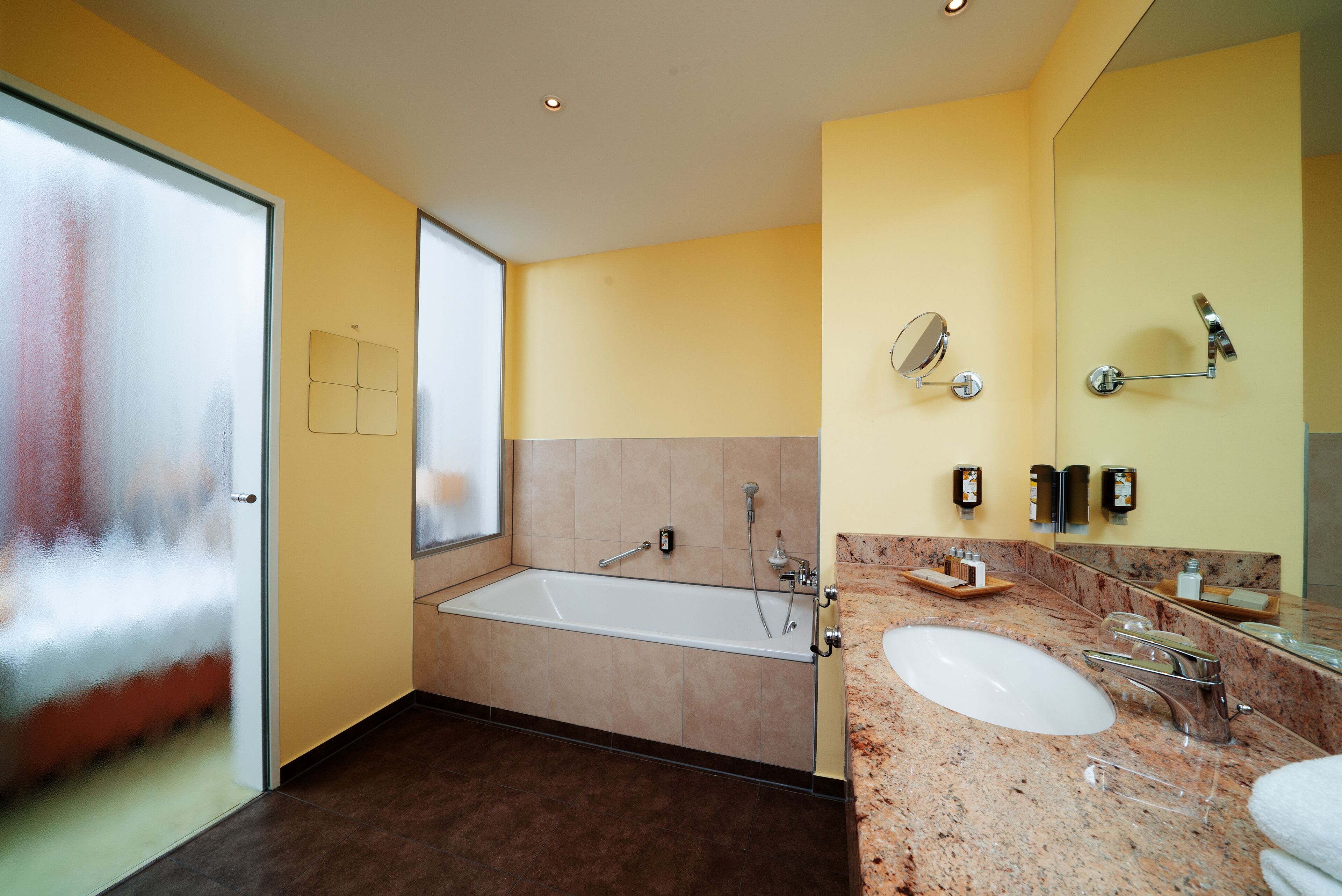 hair dryer, bathrobes, towels