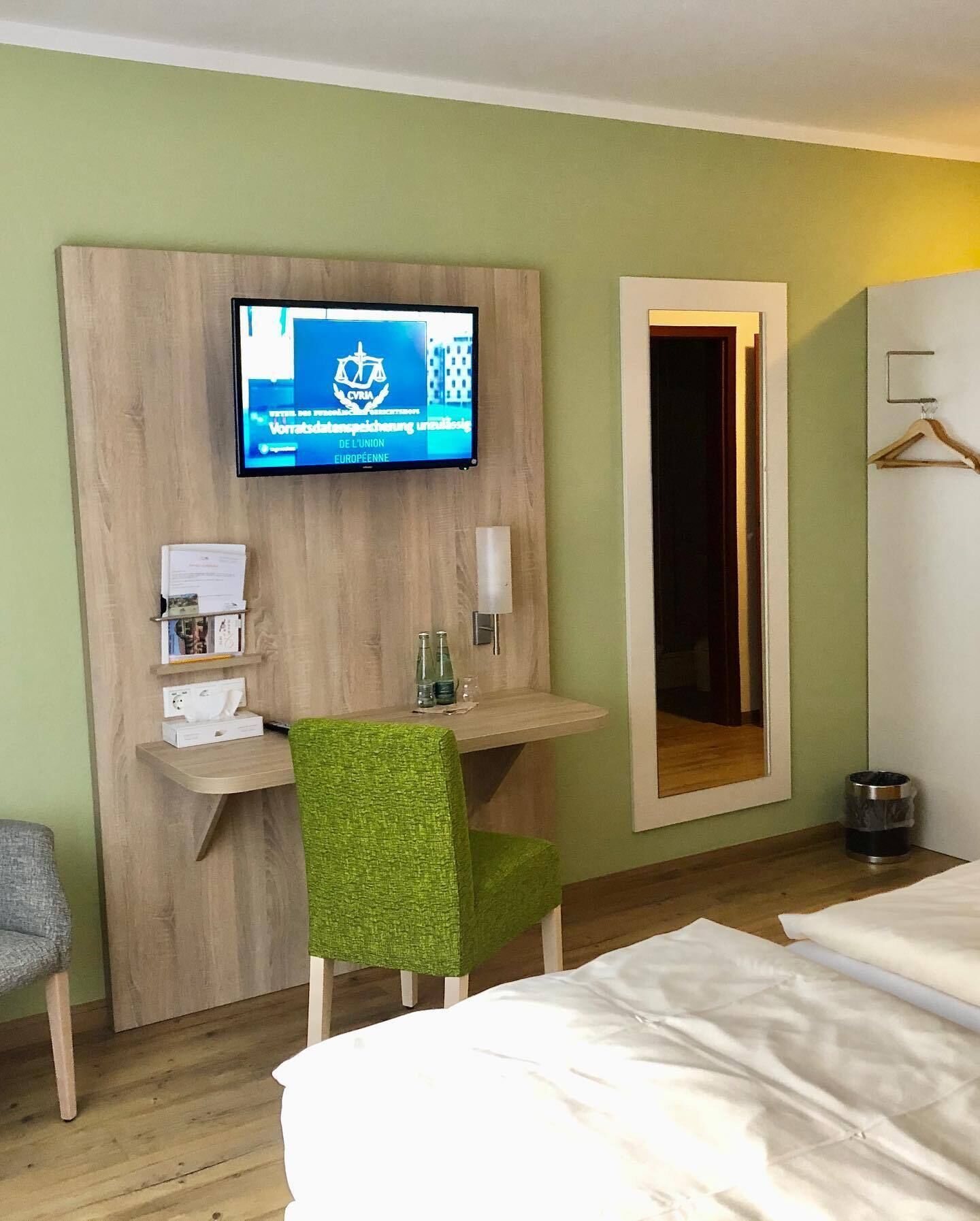 desk, blackout curtains, free wifi, bed sheets