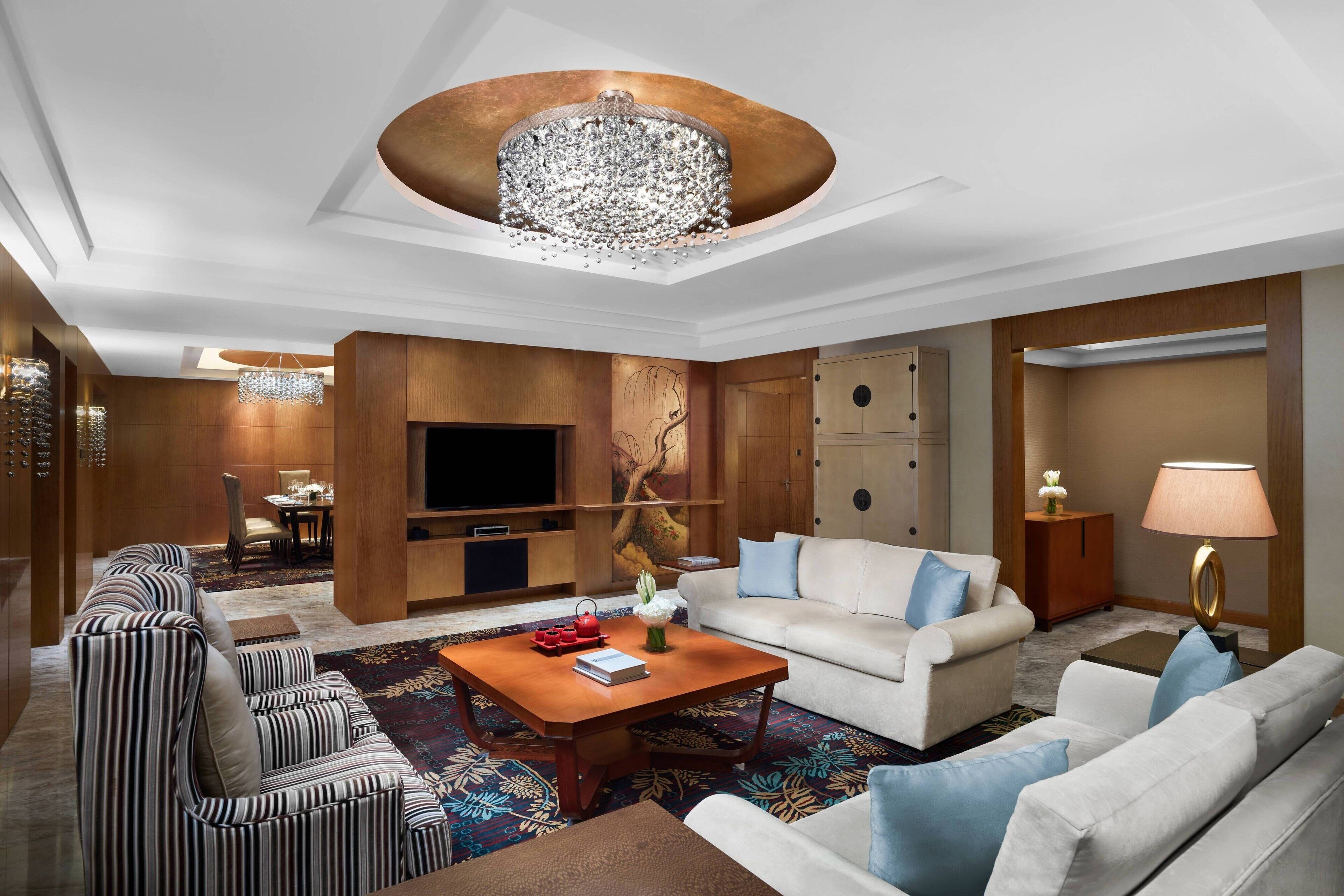 37-inch LCD TV with satellite channels, TV, iPod dock