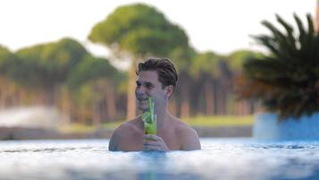 Indoor pool, seasonal outdoor pool, pool cabanas (surcharge)